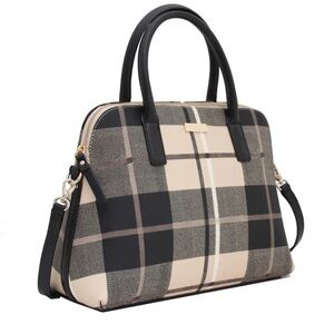 Kate Spade Plaid Black and Tan Women's Handbag-Like New